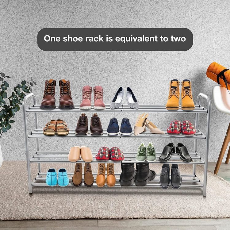 ZOES Homeware 4-stöckiges Schuhregal - Schmaler Schuh-Organizer Für Engen Flur