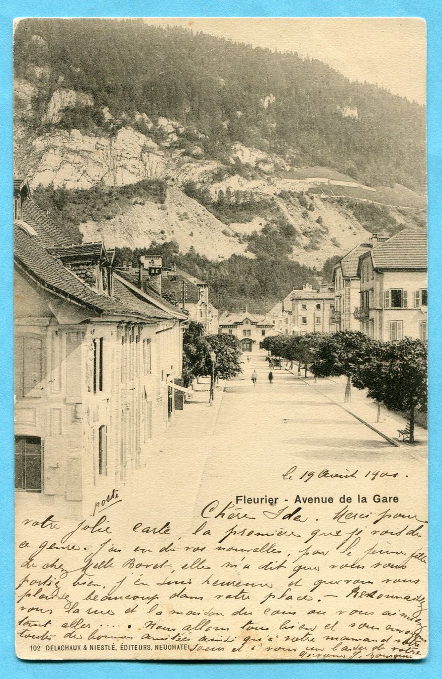 Ansichtskarten: Fleurier 1901 - Avenue de la Gare – Gebraucht aus Opfikon von Prophila