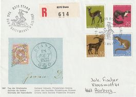 Tag der Briefmarke 1967, Stans, Umschlag mit Satz Juventute