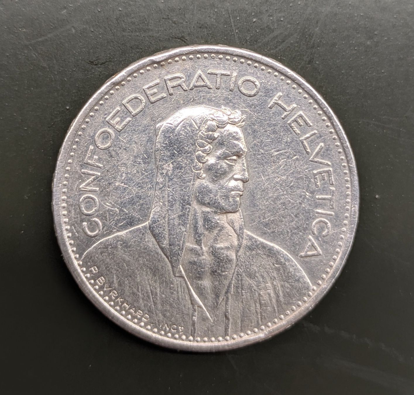 Tutti le monete: 5 Fr. CH 1939 Silber – Usato da Zetzwil venduto da Spitz70 1