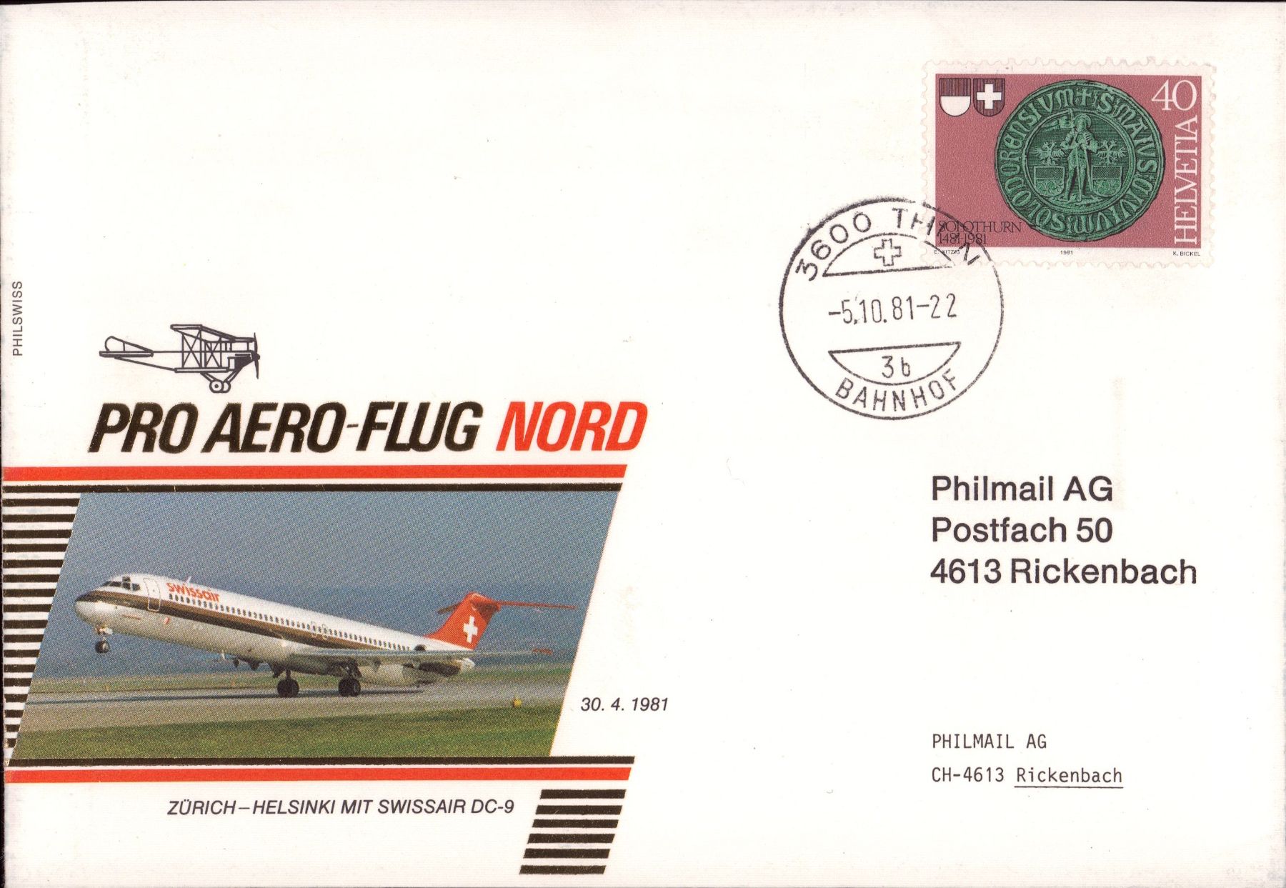 Alle Briefmarken: Flugbriefe Lot - Pro Aero Flug, Jubiläum, ... – Gebraucht aus Eggersriet von glasshouse3egg