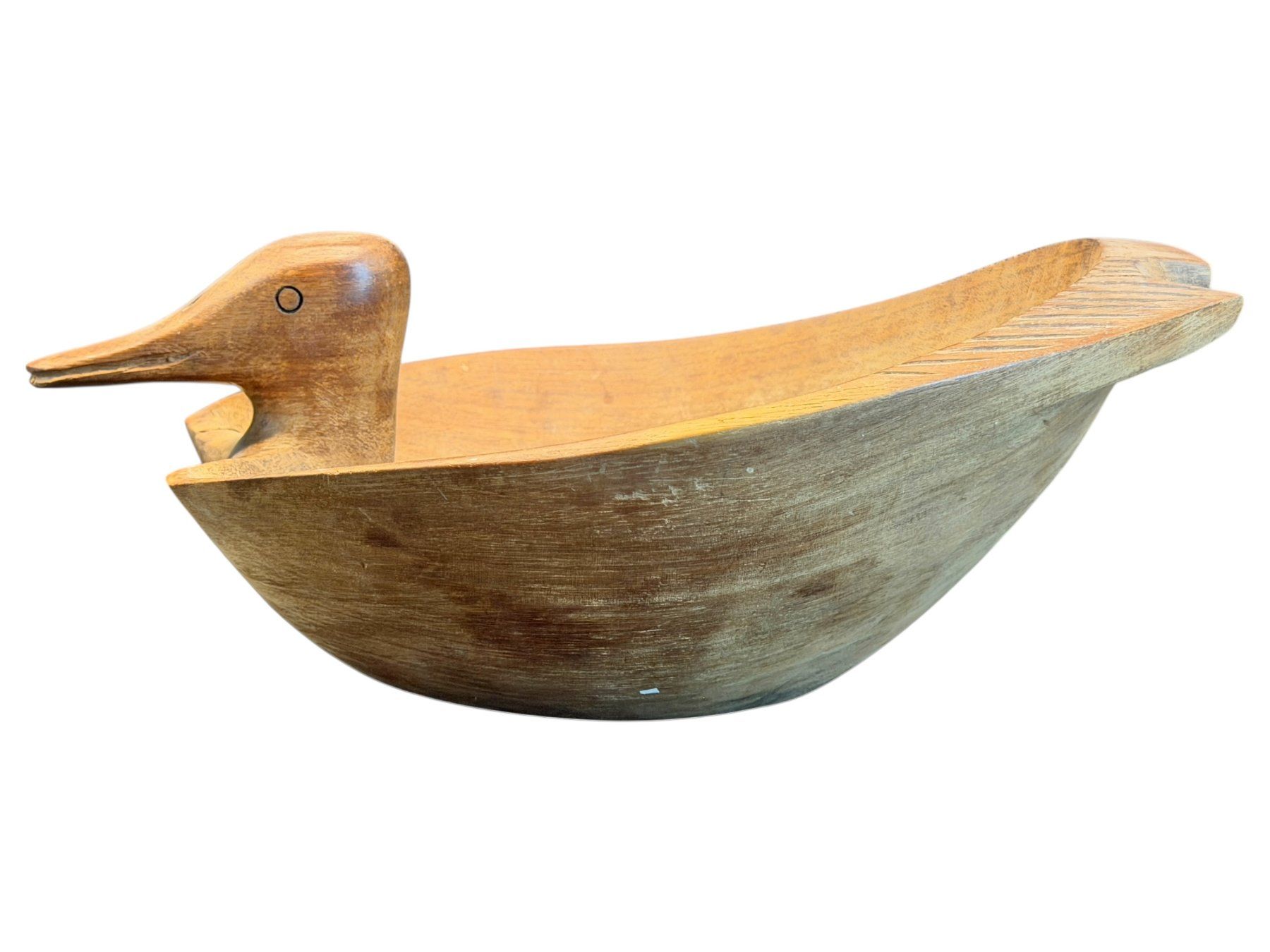 Ciotole: Superbe centre de table scandinave, canard en bois sculpté – Usato da Morges venduto da vintiques 7