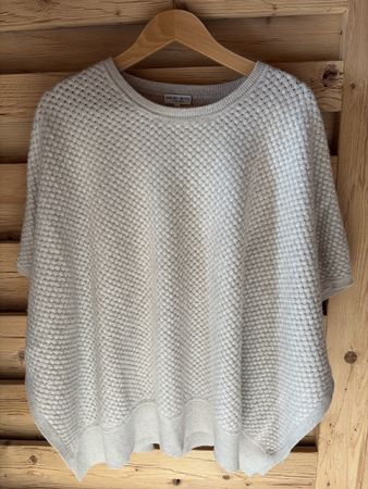 Bongenie Grieder 100% Cashmere Cape Poncho, beige Gr. M
