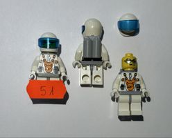 3 Stück Lego Minifiguren Space Astronaut 1980er Jahre