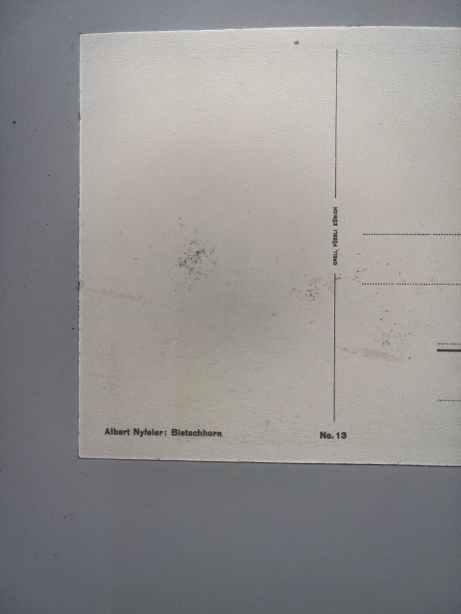 Cartes postales: Ansichtskarte Albert Nyfeler Bietschhorn Nr. 13  – D'occasion à Muttenz par Totkel 2