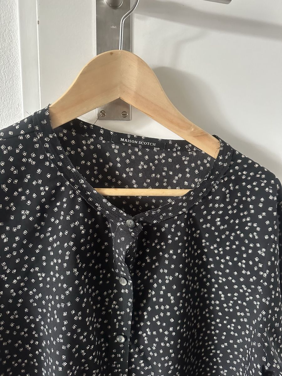 Maison Scotch Camicette: Maison Scotch Bluse, Grösse M, schwarz/weiss gemustert – Usato da Uettligen venduto da fabi1000 1