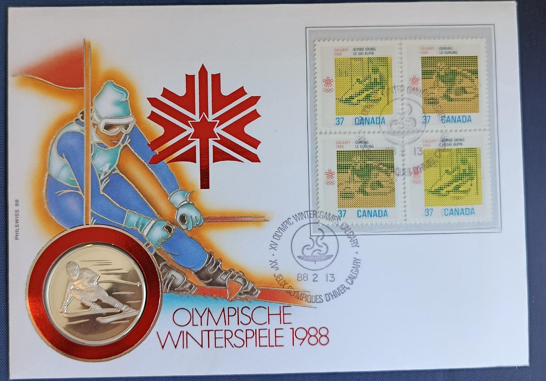 Tutti le monete: Numisbrief Olympische Winterspiele 1988 mit Silber ab 1 Fr. – Usato da Luzern venduto da Vreneli_1