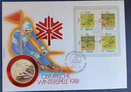 Numisbrief Olympische Winterspiele 1988 mit Silber ab 1 Fr.