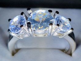 BAGUE ARGENT 925 & QUARTZ ALPIN☆ STYLE MONDAINE 3 CT T. 54💍