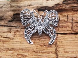 Vintage Brosche Schmetterling mit vielen Markasiten