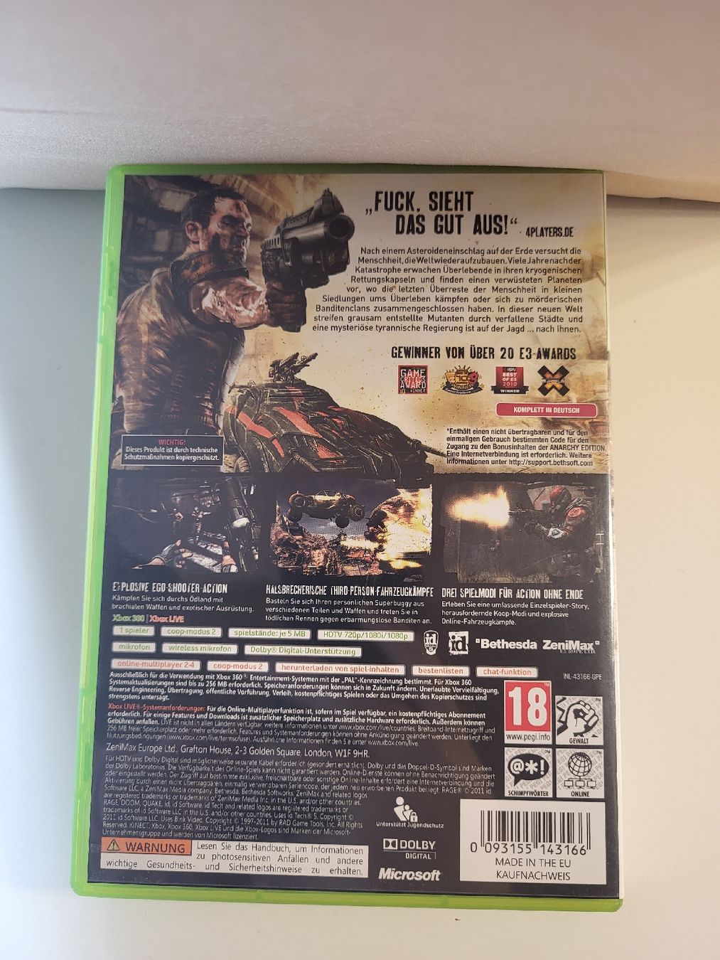 Spiele: Xbox 360 Rage Anarchy Edition – Gebraucht aus Ettiswil von beekeper13 1
