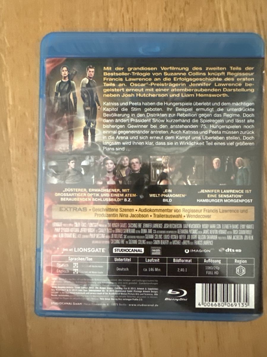 Tutti i DVDs: Die Tribute von Panem: Catching Fire Blu-ray – Nuovo (secondo la descrizione) da Hochdorf venduto da Blitzman83 1