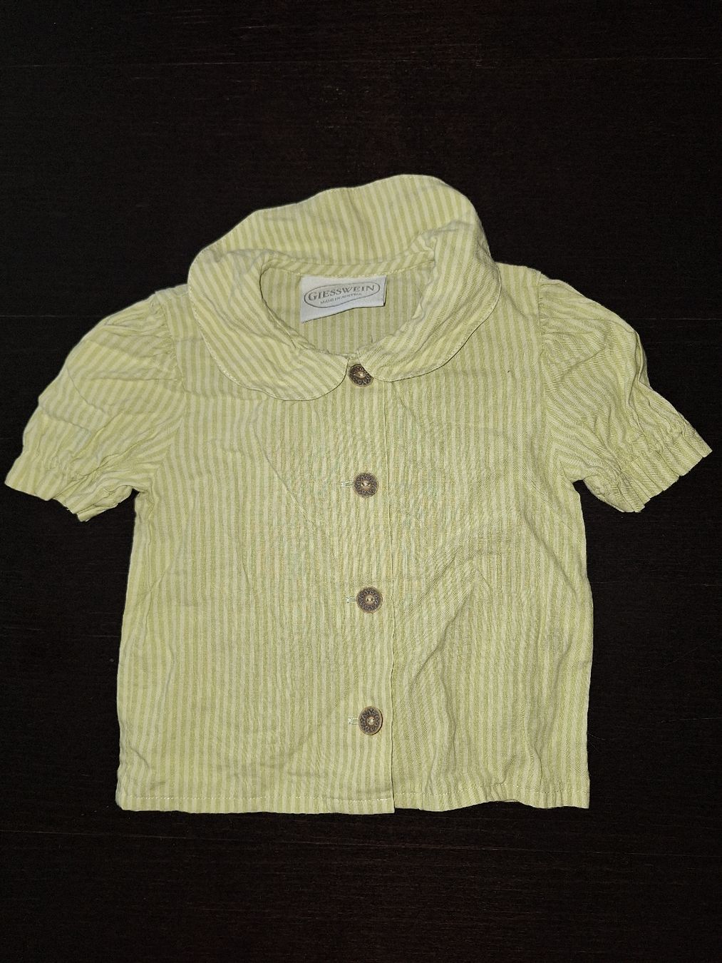 Camicie, Top & T-shirt: Giesswein Mädchenbluse hellgrün gestreift Gr. 68 – Usato da Winterthur venduto da mel_65g9