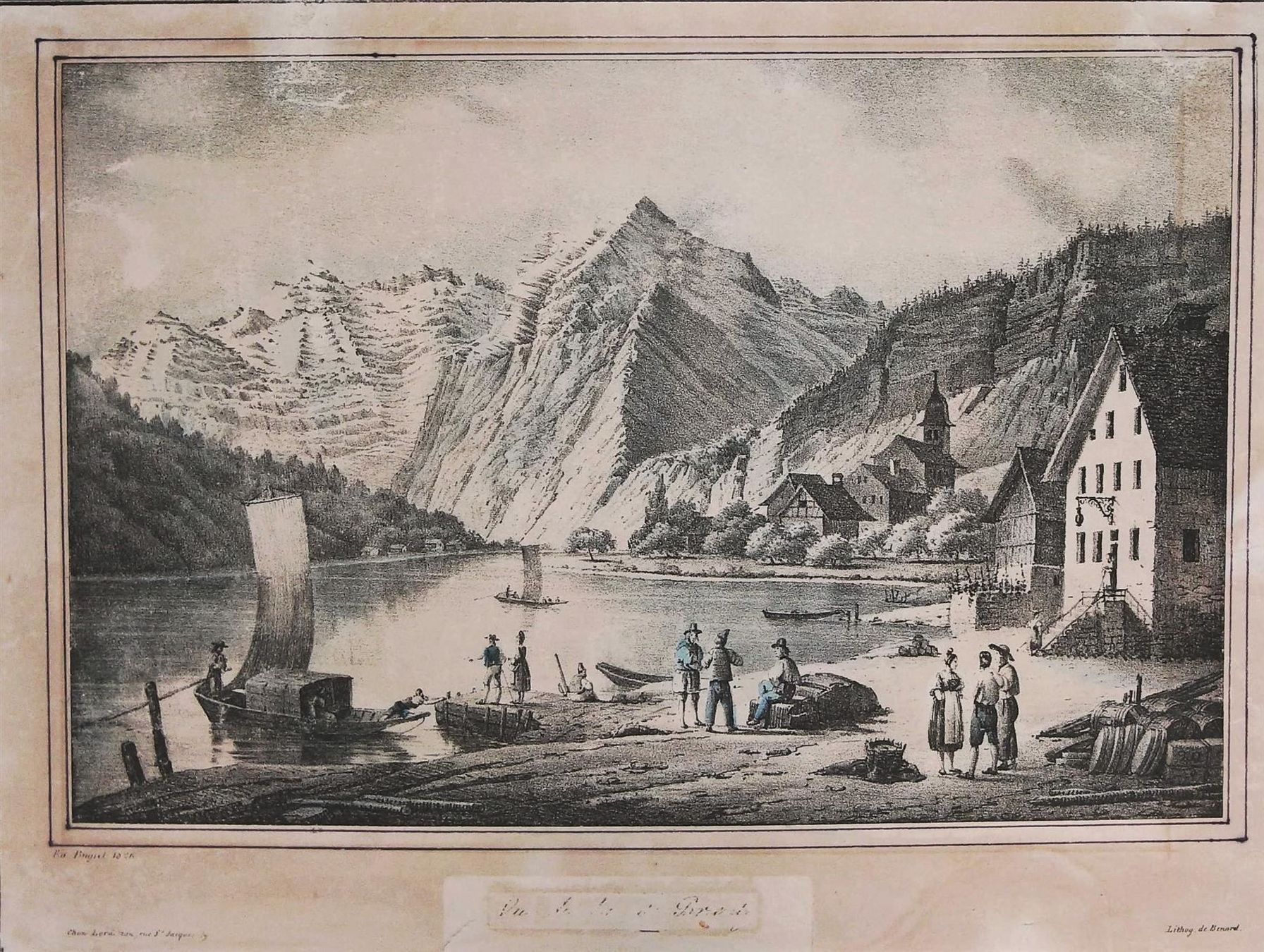 Stiche: Weesen Lithographie von Pingret – Gebraucht aus Rafz von Helvet32 1