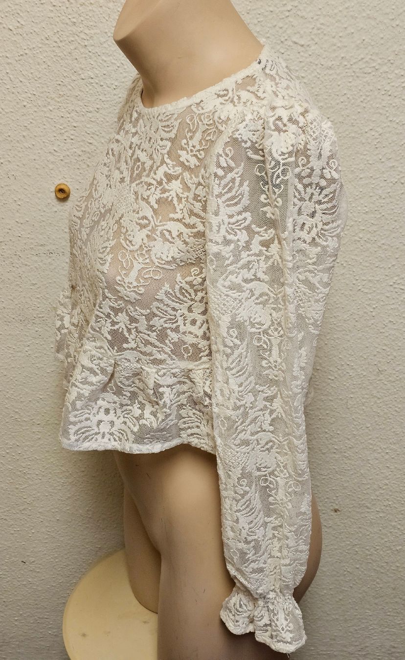 Zara Camicette: ZARA Basic Collection Spitze Bluse Weiss Gr. S Romantisch Bo – Usato da Urdorf venduto da ole_mrp9 2