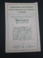 Swiss Map: Martigny, Blatt 282, vintage 1964 1:50000 scale