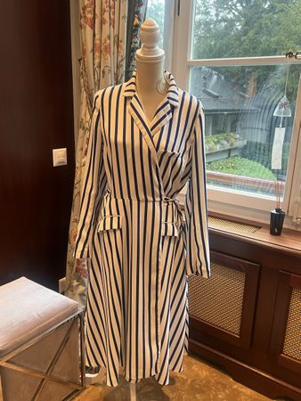 Robe portefeuille écru et bleue Ralph Lauren taille 42