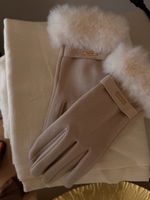 Uniqlo Schal und Handschuhe beige Acryl Wolle neuwertig