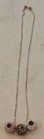 Silberkette mit drei Kristallkugeln, 42cm lang. (nov477)