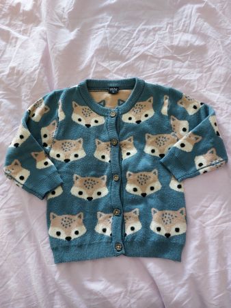 Magnifique gilet renards Taille 86 cm NEUF