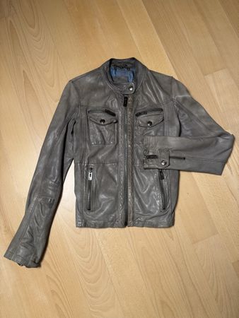 Lederjacke, Vintage Style grau, Grösse M