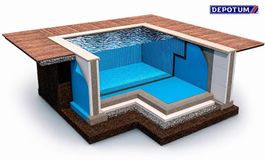 W-PROTECT Pool Abdichtungsbahn Blau 210/240g Wasserdicht