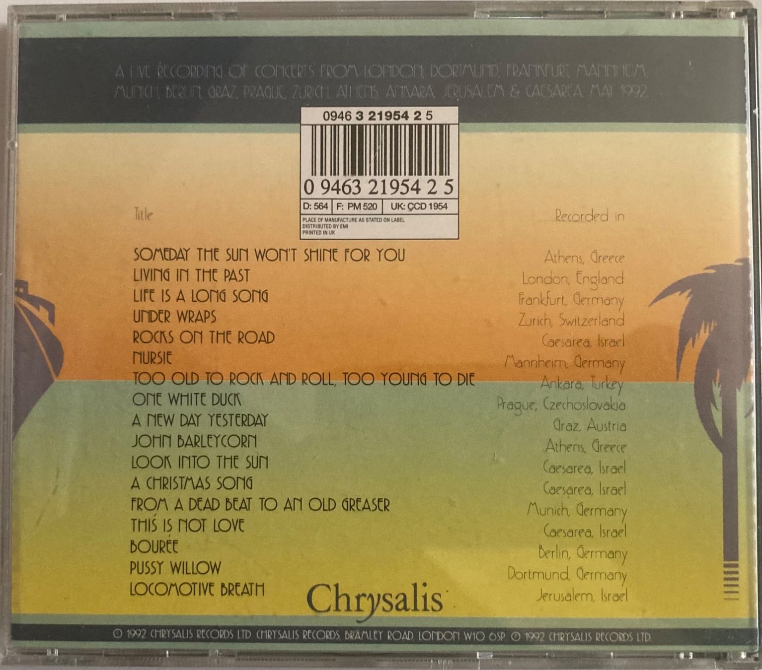 CD: JETHRO TULL - A LITTLE LIGHT MUSIC – Usato da Poliez-Pittet venduto da Newtown-Records 1