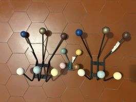 3 Stk. Garderobe Halterung Holzkugeln verschiedene Farben
