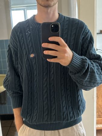 Dickies Pullover Zopfmuster blau Grösse M guter Zustand
