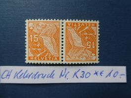 CH Kehrdruck Nr. K30 postfrisch **