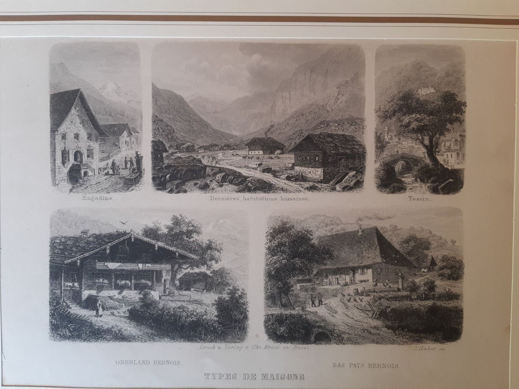 Arts picturaux & lithographies: Lot Litho Types des Maison, etc – D'occasion à Grindelwald par carro5