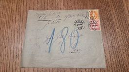 1884 Ziffer 10 Rp Nachnahme mit Zusatzfrankatur 20 Rp. Sitze