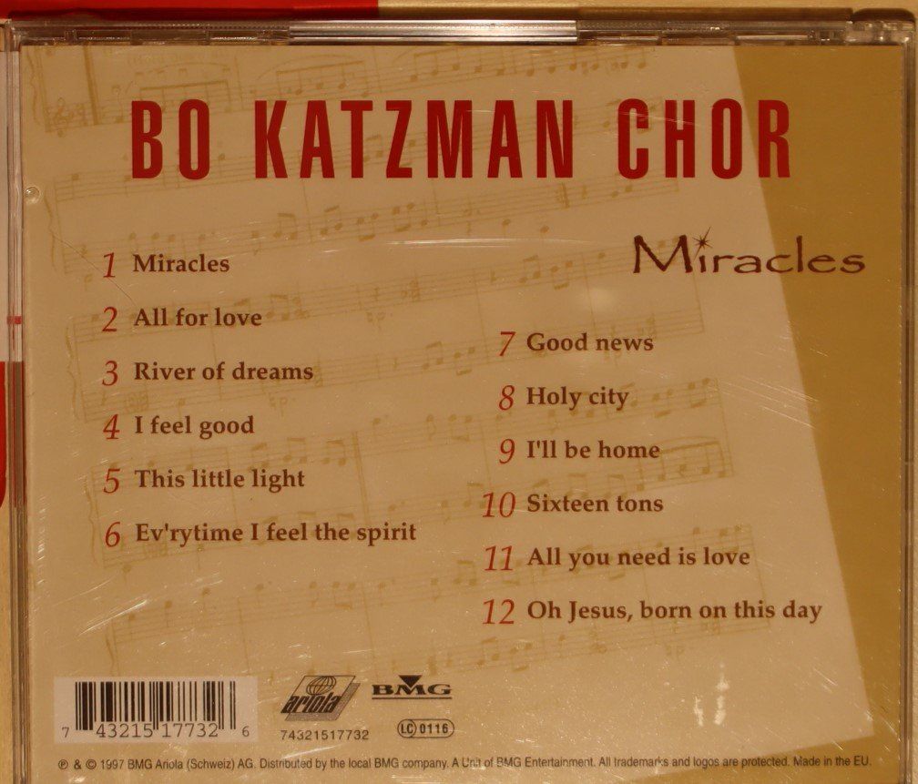 CD: Bo Katzman Chor – Miracles – Usato da Luzern venduto da CONTENTI 2