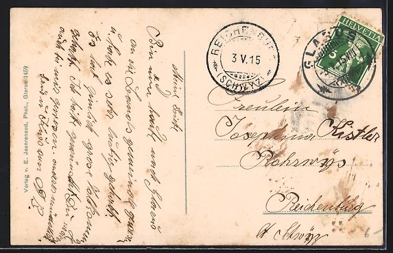 Cartoline postali: Glarus, Landsgemeinde mit Bergpanorama – Usato da Berlin venduto da bartko-reher 1