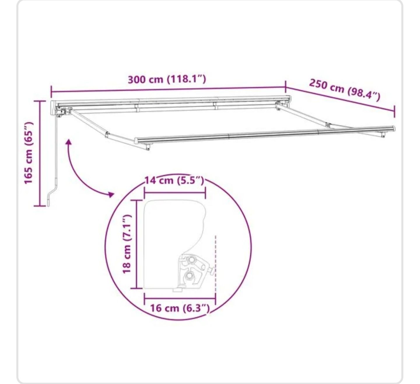 Vidaxl Sonnenschirme: VidaXl Markise  – Neu (gemäss Beschreibung) aus Arbon von BN_E_AG 1