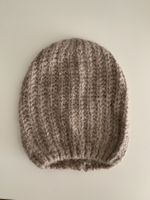 Strickmütze Kappe taupe m. Pailletten