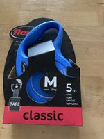 Neue blaue Gurt-Flexileine 5 m