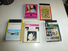 8 Spur Kassetten Schlager 5 Stück ungeprüft.