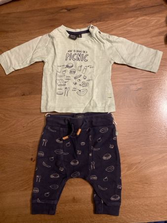 Baby Set Babyface Baumwolle hellgrün dunkelblau Grösse 56