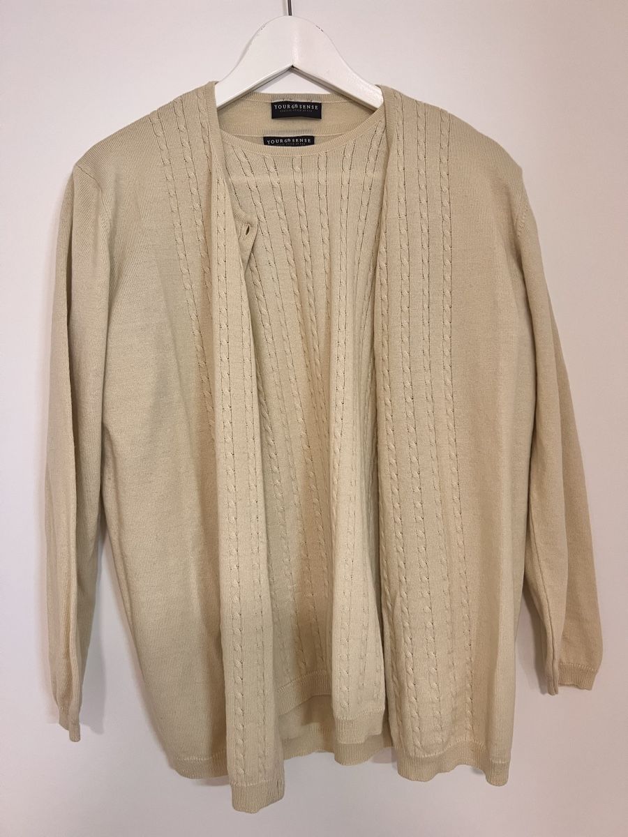 Maglioni & Felpe: Edler Damen Strickpullover & Strickjacke Set, Gr. L, Beige – Usato da Solothurn venduto da Lina042 4