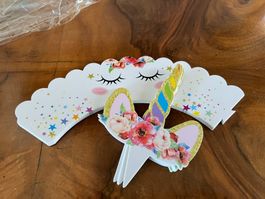 ⭐️ 12 Süsse Einhorn Cupcake Deko Party Geburtstag Neu ⭐️