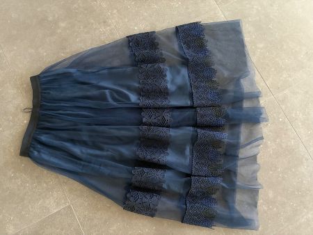 Jupe von PINKO dunkelblau Spitzen-Tüll Grösse S/M