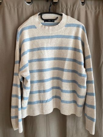Pull Mango beige-bleu