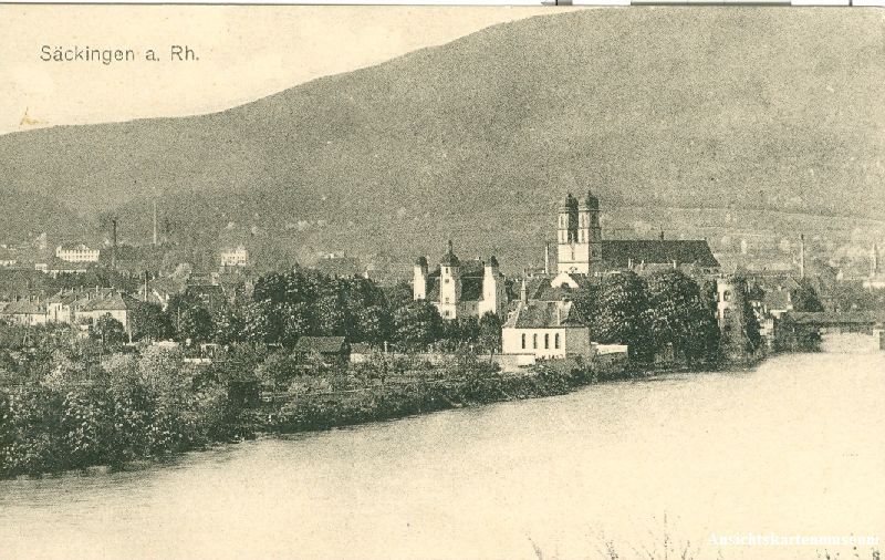 Cartoline postali: Säckingen a. Rhein + ca. 1910 – Usato da Emmenbrücke venduto da teestube