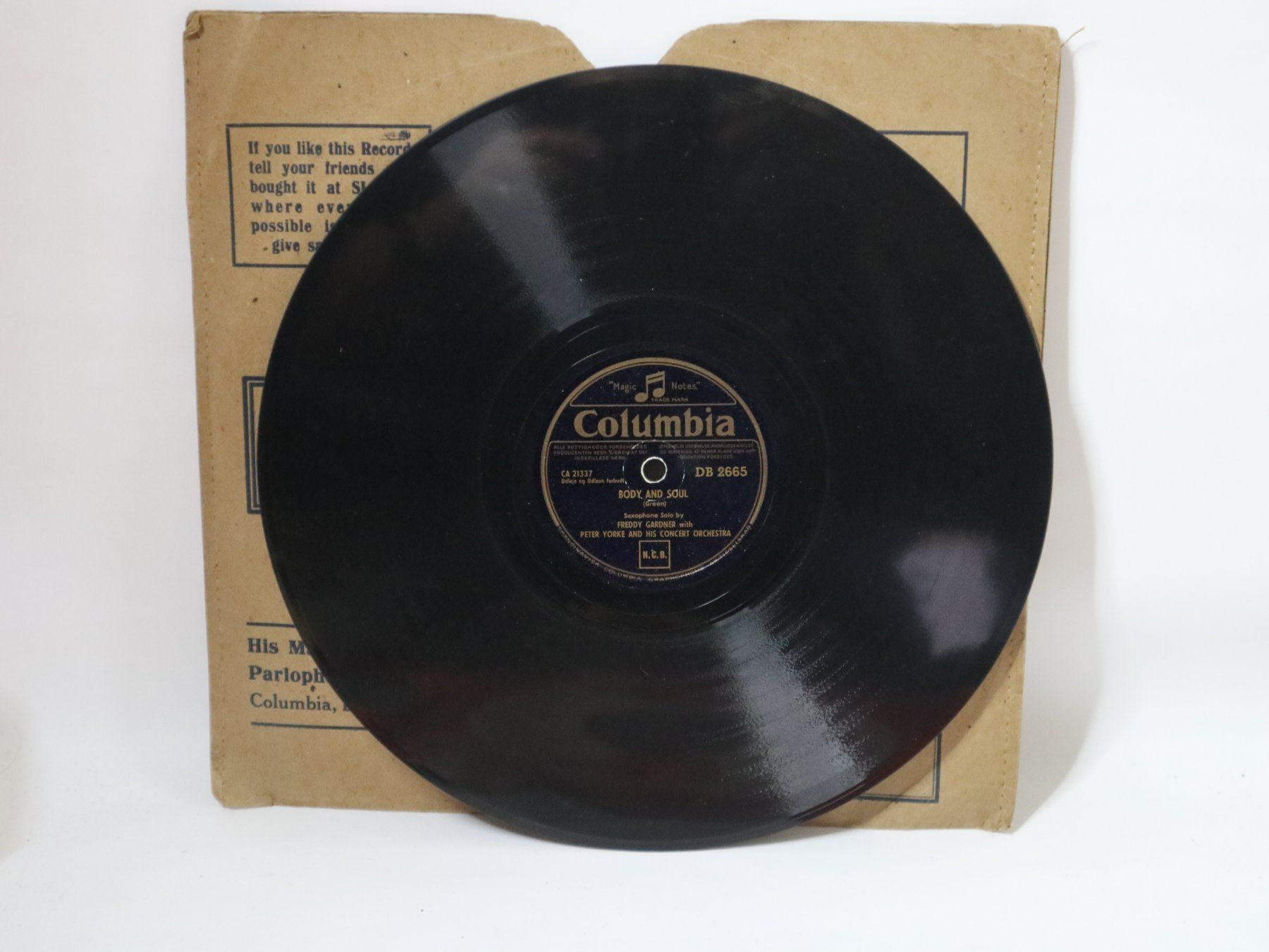 Dischi in vinile: Schellack Freddy Gardner Body And Soul – Usato da Eschenbach SG venduto da Astalavista 1