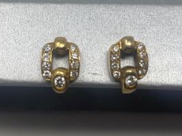 Vintage Cartier Ohrclips Gold mit Steinen / Diamanten