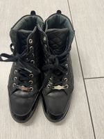 Navyboot Schuhe Damen Gr. 38 Leder schwarz