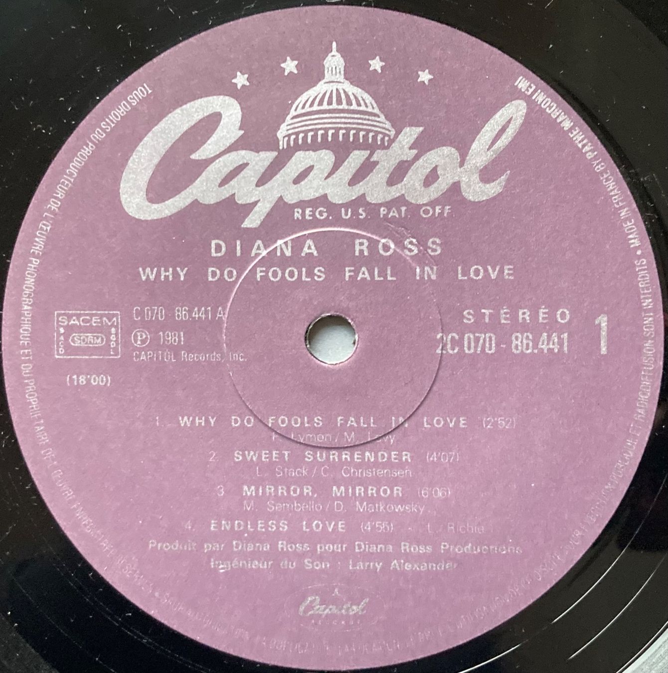Dischi in vinile: DIANA ROSS - WHY DO FOOLS FALL IN LOVE – Usato da Poliez-Pittet venduto da Newtown-Records 3