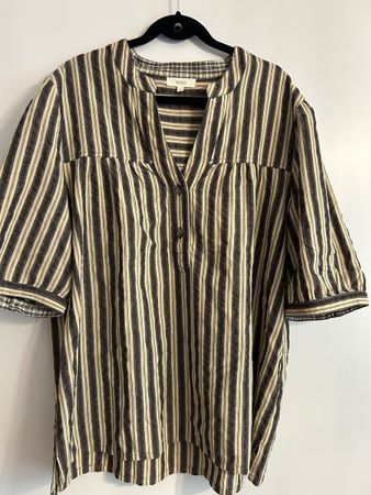 Damen Bluse Verse gestreift Kurzarm 