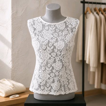Top Peplum Spitze Weiss Gr. 40 neuw.